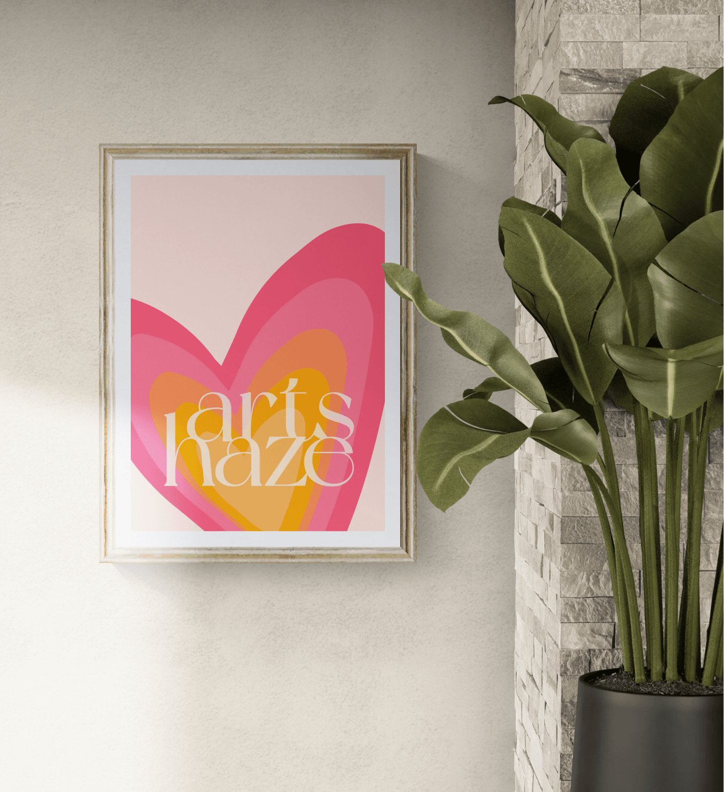 Sunset Love - Flaming Heart - ArtsHaze