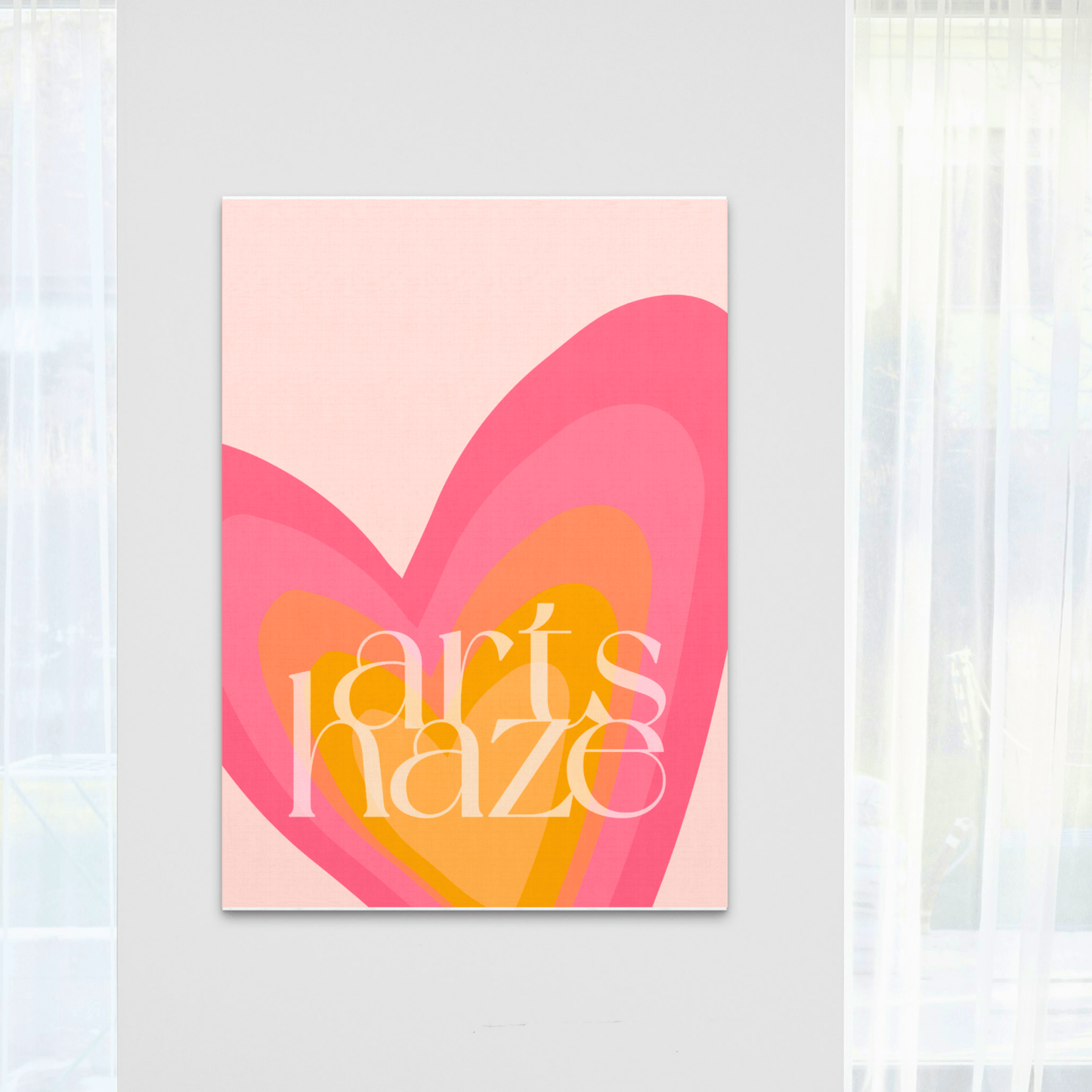 Sunset Love - Flaming Heart - ArtsHaze