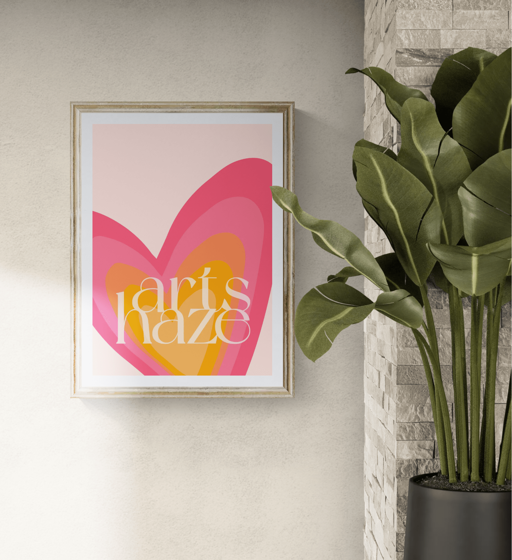 Sunset Love - Flaming Heart - ArtsHaze