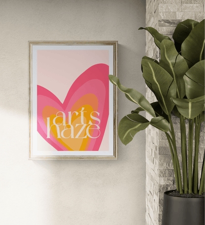 Sunset Love - Flaming Heart - ArtsHaze
